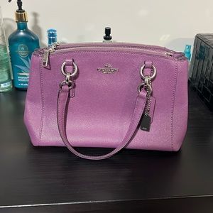 Coach Christie Carryall Leather Satchel (Purple)
